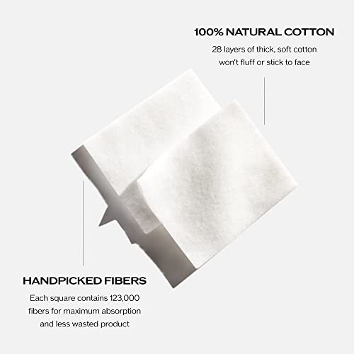 Shiseido Facial Cotton Pads - Includes 165 Squares - For Softener Application & Makeup Removal - 100% Natural, Super Soft