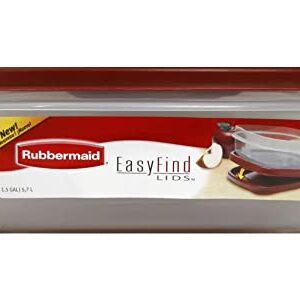 Rubbermaid 1777163 24 Cup Rectangle Easy Find Lid Food Storage Container