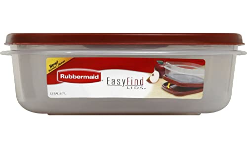 Rubbermaid 1777163 24 Cup Rectangle Easy Find Lid Food Storage Container