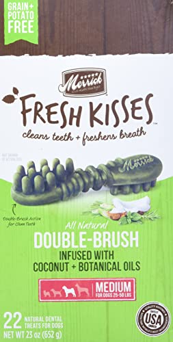 Merrick Fresh Kisses Medium Oral Care Dental Dog Treats for Dogs 25-50 Lbs