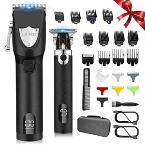 vsmooth hair clippers cordless hair trimmer electric barber clippers – zero gapped trimmer professional beard trimmer rechargeable hair cutting kit (black)
