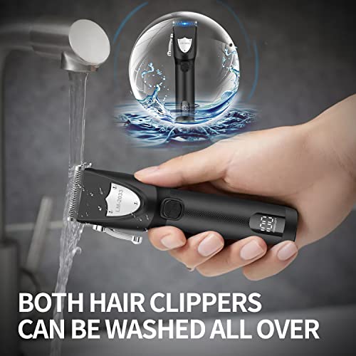 vsmooth Hair Clippers Cordless Hair Trimmer Electric Barber Clippers - Zero Gapped Trimmer Professional Beard Trimmer Rechargeable Hair Cutting Kit (Black)