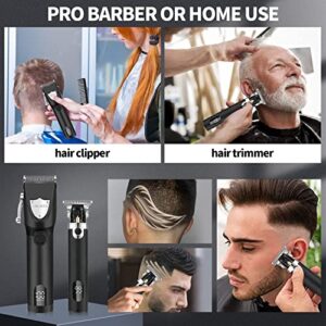 vsmooth Hair Clippers Cordless Hair Trimmer Electric Barber Clippers - Zero Gapped Trimmer Professional Beard Trimmer Rechargeable Hair Cutting Kit (Black)