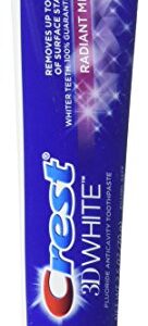 Crest 3D White Toothpaste - Radiant Mint - Net Wt. 2.5 Oz - Pack of 3