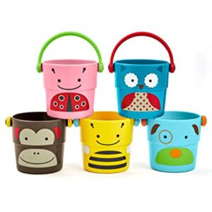 Skip Hop Baby Bath Toy, Zoo Stack & Pour Buckets