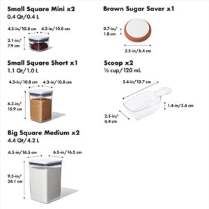 OXO Good Grips 8-Piece Baking Essentials POP Container Set, White