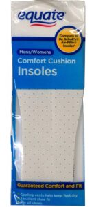 comfort cushion insoles for men and women by equate one pair compare to dr. scholl’s air-pillo insoles