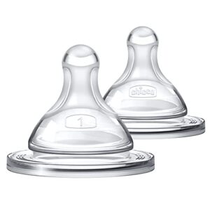 chicco duo hybrid baby bottle nipple stage 1 slow flow (0m+) 2pk