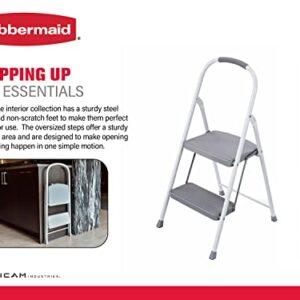 Rubbermaid RMS-2 2-Step Steel Step Stool, 225-pound Capacity, White