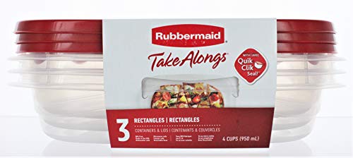 Rubbermaid Take Alongs Rectangle Containers with Lids - 3 CT