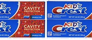 Crest Kid's Crest, Fluoride Anticavity Toothpaste, Sparkle Fun Flavor, 4.6 Ounce Tubes (Pack of 4)