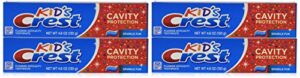 crest kid’s crest, fluoride anticavity toothpaste, sparkle fun flavor, 4.6 ounce tubes (pack of 4)