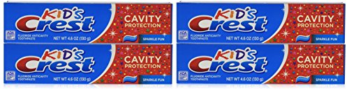 Crest Kid's Crest, Fluoride Anticavity Toothpaste, Sparkle Fun Flavor, 4.6 Ounce Tubes (Pack of 4)