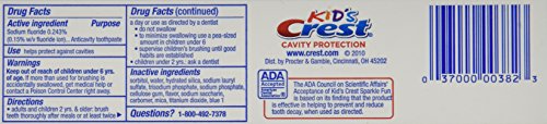 Crest Kid's Crest, Fluoride Anticavity Toothpaste, Sparkle Fun Flavor, 4.6 Ounce Tubes (Pack of 4)