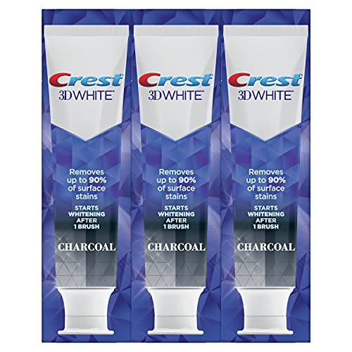 Crest 3D White Charcoal Teeth Whitening Toothpaste, 3.8 oz, Pack of 3