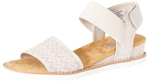 skechers womens desert kiss sandal, off white, 8 us