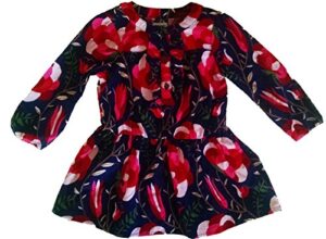 navy/pink floral baby dress size 18m