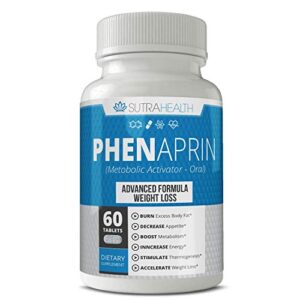 phenaprin diet pills weight loss and energy boost for metabolism – optimal fat burner and appetite suppressant supplement. helps maintain and control appetite, promotes mood & brain function.