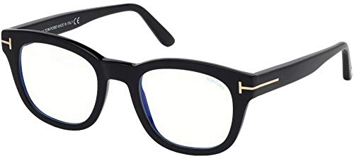 Tom Ford frame (TF-5542-B 001), Shiny Black, Shiny Rose Gold "T" Logo / Blue Bloc, 50/22/146