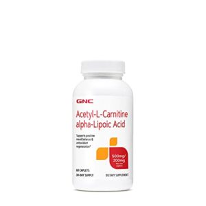 gnc acetyl-l-carnitine alpha-lipoic acid 500mg / 200mg – 60 caplets