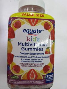 equate kids multivitamin vitamins & minerals, fruit, 300 vegetarian gummies (pack of 2)