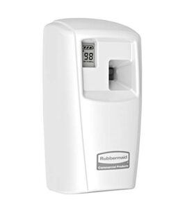 rubbermaid commercial products – 1793532 microburst automated odor-controlling aerosol air care system, mb3000 dispenser, white