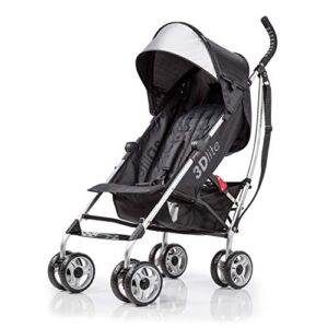 summer infant 3dlite convenience stroller, black (silver frame)