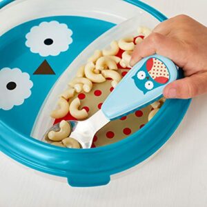 Skip Hop Non-Slip Baby Plate, Zoo Smart Serve Self-Feeding Training Set, Fox