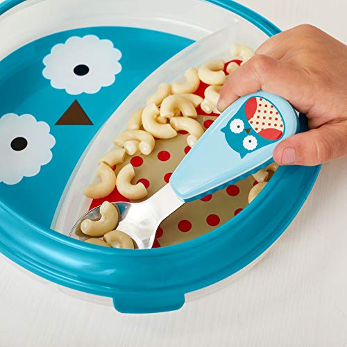 Skip Hop Non-Slip Baby Plate, Zoo Smart Serve Self-Feeding Training Set, Fox