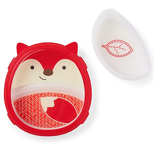 Skip Hop Non-Slip Baby Plate, Zoo Smart Serve Self-Feeding Training Set, Fox