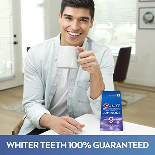 Crest 3D Whitestrips Luminous Levels 9 Whiter Teeth Whitening Kit, 10 Treatments, 20 Count