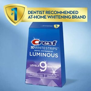 Crest 3D Whitestrips Luminous Levels 9 Whiter Teeth Whitening Kit, 10 Treatments, 20 Count