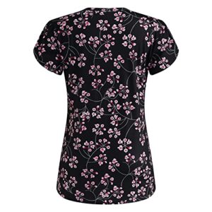 Womens Tops Dressy Casual for A Wedding,Women Fashion V Neck Button Pleated Print Loose Casual T Shirt Top Floral Find Womens Short Sleeve Lapel Half Zip