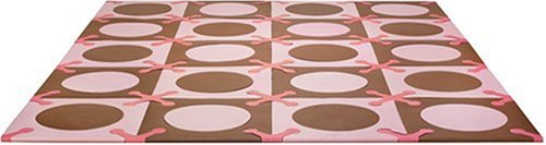 Skip Hop 20 Piece 70"x56" PlaySpot Floor Mat, Pink/Brown (Discontinued by Manufacturer)