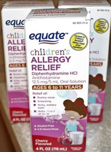 equate children’s allergy relief, oral solution, cherry flavor, 8 oz