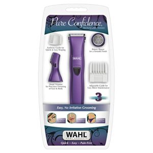 Wahl Pure Confidence Rechargeable Electric Trimmer, Shaver, & Detailer for Smooth Shaving & Trimming of The Face, Underarm, Eyebrows, & Bikini Areas – Model 9865-100