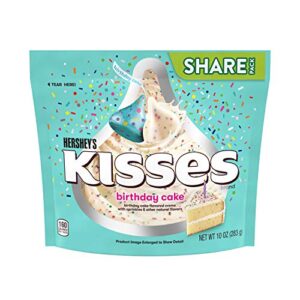 hershey’s kisses birthday cake flavored creme with sprinkles candy, individually wrapped, 10 oz share pack