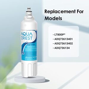 AQUA CREST ADQ73613401 Refrigerator Water Filter, Replacement for LG® LT800P®, ADQ73613402, ADQ73613408, ADQ75795104, 46-9490, LSXS26326S, LMXC23746S, LMXC23746D (Pack of 3)