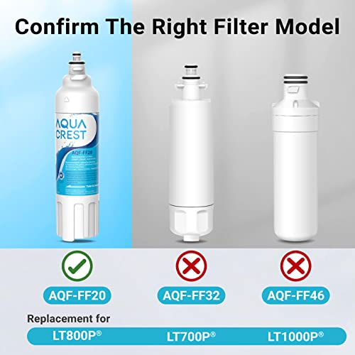 AQUA CREST ADQ73613401 Refrigerator Water Filter, Replacement for LG® LT800P®, ADQ73613402, ADQ73613408, ADQ75795104, 46-9490, LSXS26326S, LMXC23746S, LMXC23746D (Pack of 3)