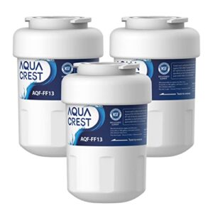 aqua crest mwf refrigerator water filter, replacement for ge® smart water mwf, mwfint, mwfp, mwfa, gwf, hdx fmg-1, gse25gshecss, wfc1201, rwf1060, kenmore 9991, 3 filters
