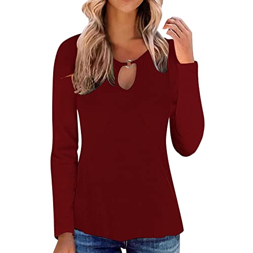 Shirts for Women Spring Fashion 2023 Womens Bodysuit Blouse Button Down One-Piece Long Sleeve Solid Office Work Shirt Casual Tops Wine