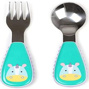 Skip Hop Toddler Utensils, Zootensils Fork & Spoon Set, Unicorn