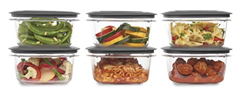 Rubbermaid Premier Food Storage Container, 5 Cup, 6-Pack, Grey
