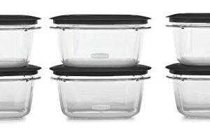 Rubbermaid Premier Food Storage Container, 5 Cup, 6-Pack, Grey