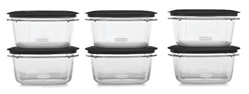 Rubbermaid Premier Food Storage Container, 5 Cup, 6-Pack, Grey