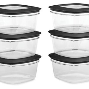 Rubbermaid Premier Food Storage Container, 5 Cup, 6-Pack, Grey