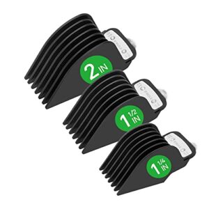 Yinke Clipper Guards for Wahl Hair Clippers Trimmers with Metal Clip - 1 & 1/4" 1 & 1/2" 2, NO.16 NO.12 NO.10 Extra Long Attachments Fits Most Size Wahl Clippers (Pack of 3) (Black)