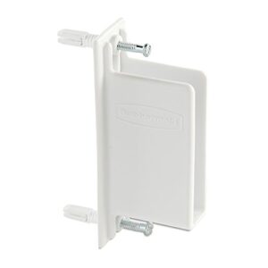 rubbermaid direct mount non-adjustable free slide wall bracket, white (fg3d68lwwht) hardware pack for 12-inch shelf