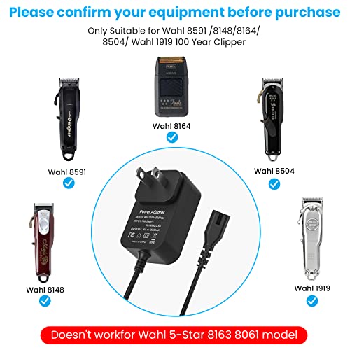 NFGEKT 4V for Wahl Magic Clip Cordless Charger, 4V Wahl Clipper Charger for Wahl Shaver 8148/8591/8164/8504, Wahl 1919 100 Year Hair Clipper, Wahl 5-Star Magic Clip Cordless Shavers.