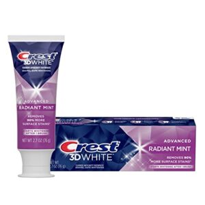 crest 3d white radiant mint, teeth whitening toothpaste, 2.7 oz